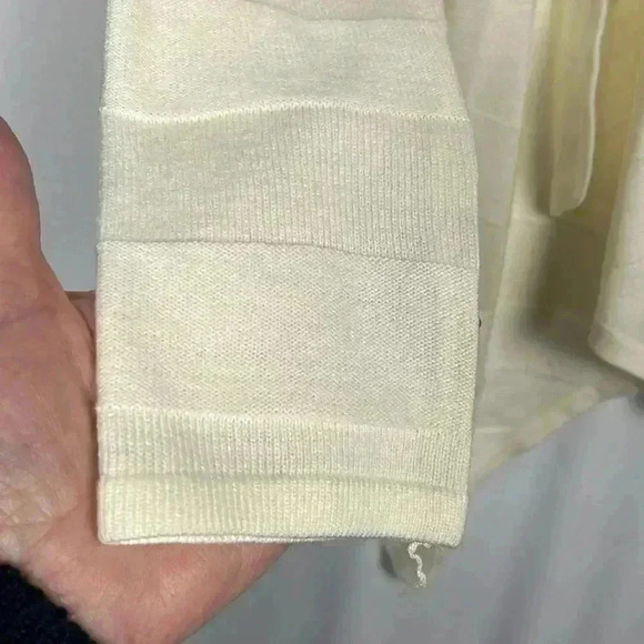 New York & Co Womens Cardigan Cream M Waterfall Knit Pattern Long Sleeves Classy - Picture 5 of 9